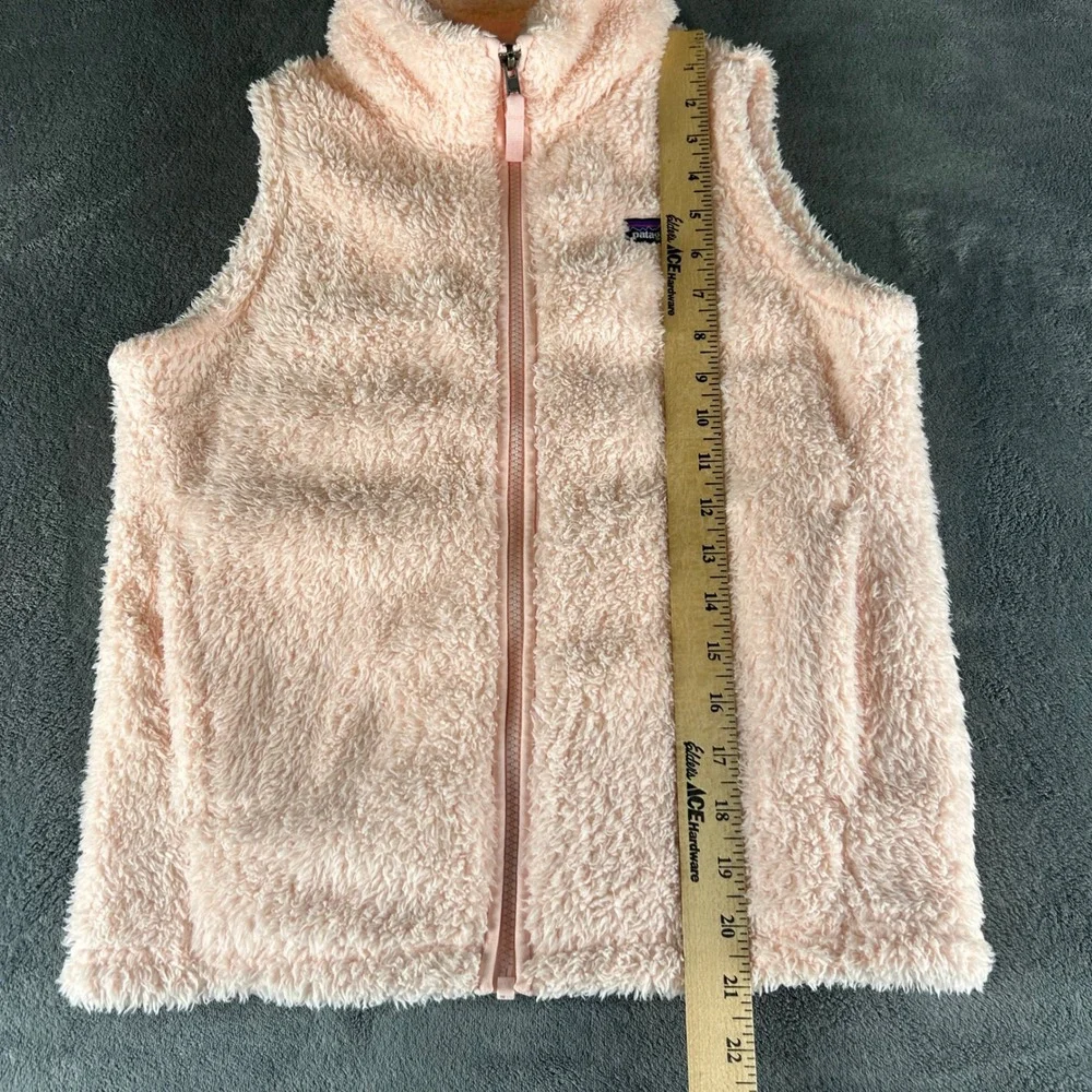 Patagonia Girls Los Gatos Fleece Vest Pink Full Zip XL 14 65490